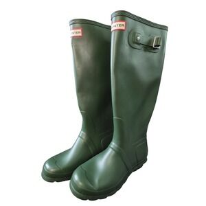 Hunter Women's Original Matte Buckle Strap Rain Boots Size 8 Green